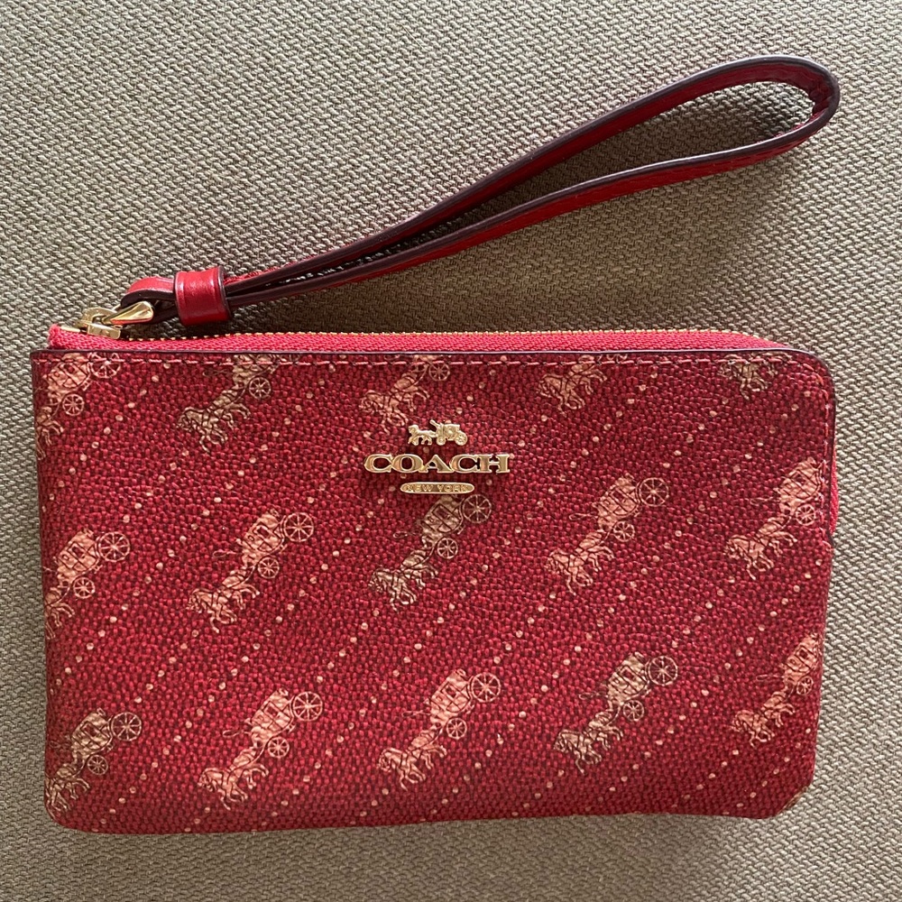 Red Coach Wristlet Wallet NWT